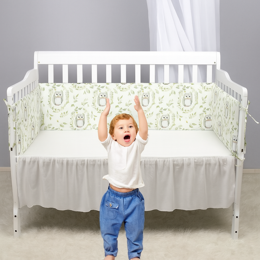 Tour de Lit CotonBump™ Hibou – Protection pour Bébé