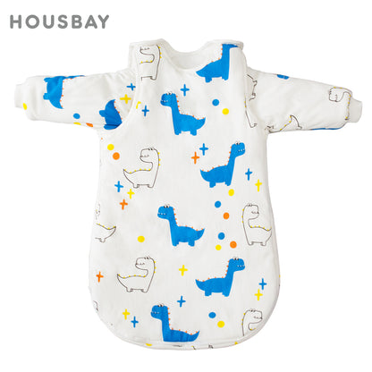 Sac de Nuit Bébé Hiver - Dinosaure Mignon avec Manches Amovibles