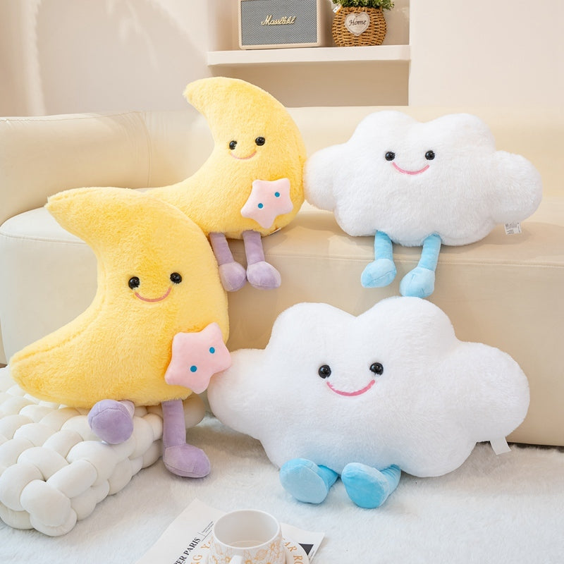 Peluche Étoile et Lune Kawaii - Oreiller Doux pour Enfants