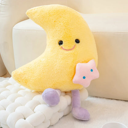 Peluche Étoile et Lune Kawaii - Oreiller Doux pour Enfants