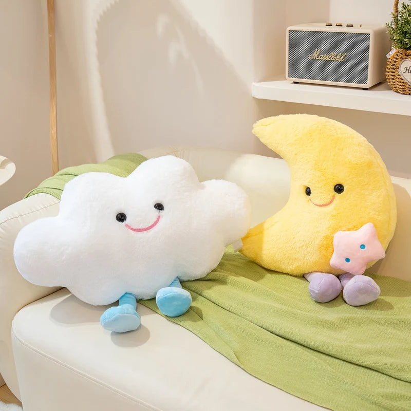 Peluche Étoile et Lune Kawaii - Oreiller Doux pour Enfants