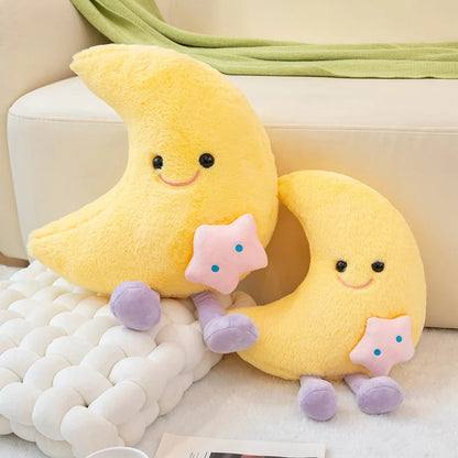 Peluche Étoile et Lune Kawaii - Oreiller Doux pour Enfants