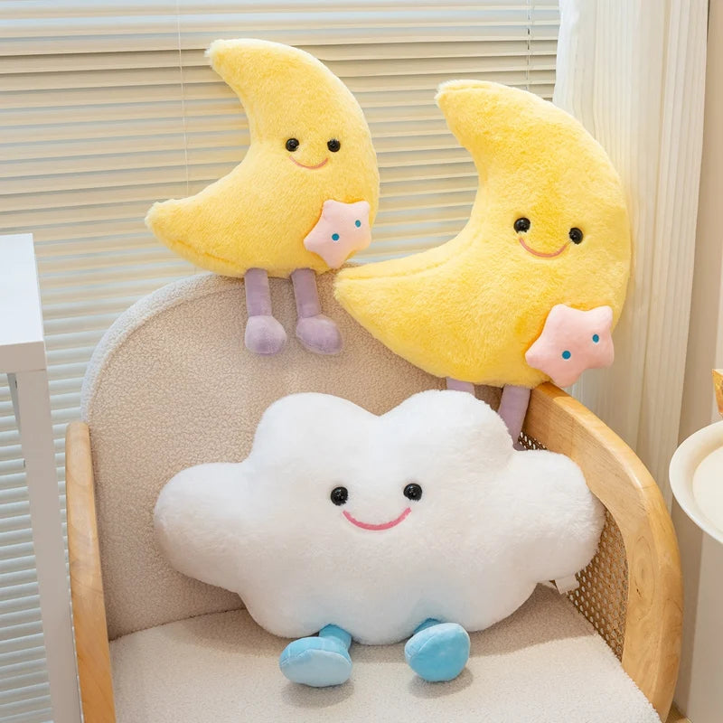 Peluche Étoile et Lune Kawaii - Oreiller Doux pour Enfants