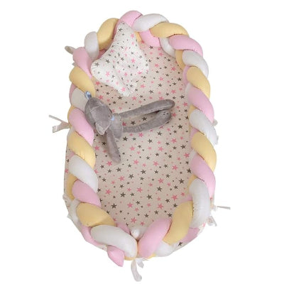 Tresse de Lit - BraidCushion™ - Blanc Jaune Rose