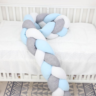 Tresse de Lit - BraidCushion™ - Blanc Bleu Gris