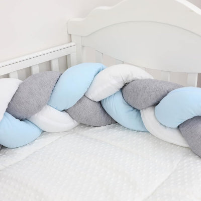 Tresse de Lit - BraidCushion™ - Blanc Bleu Gris