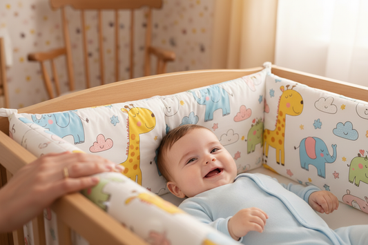 Maman et bébé avec pare-chocs sécurisé