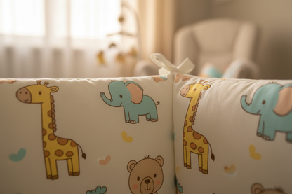 Gros plan texture coton premium avec adorables motifs animaux