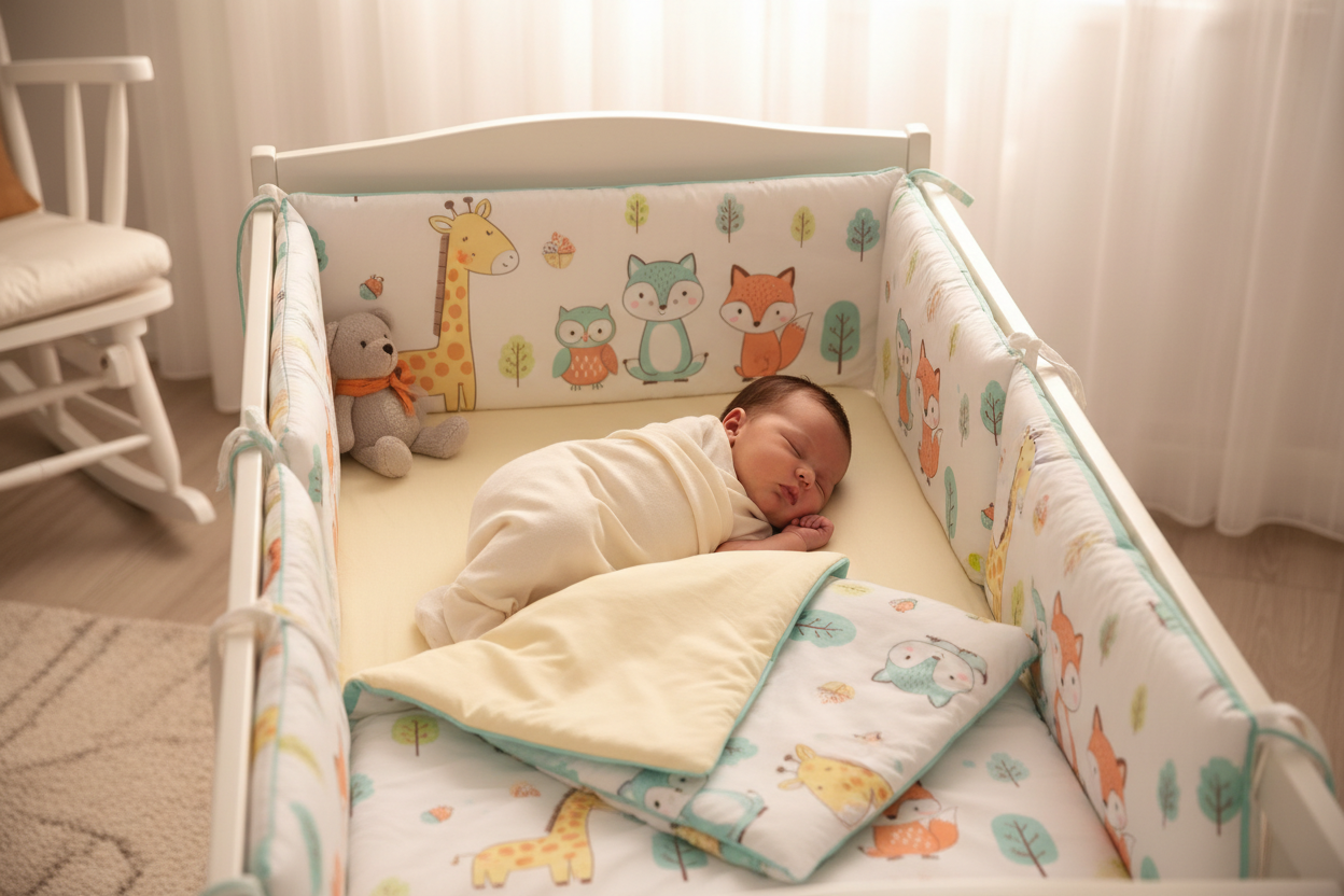 Bébé paisible avec ensemble literie 5 pièces