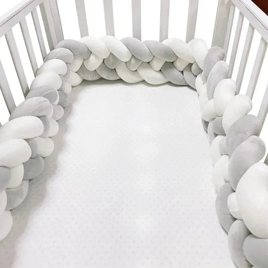 Tour de Lit Bébé - CozyKnot™ - Blanc Gris - L'Univers de Babychou